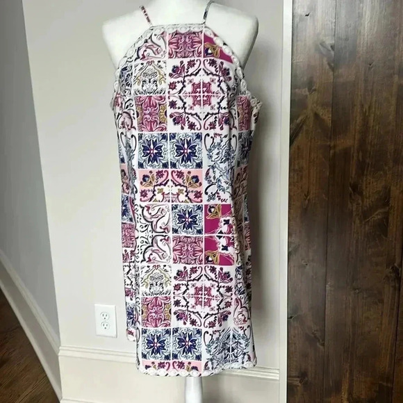 Crown Ivy Cotton Stretch Multi Colored White Eyelet Trim Sheath Dress Sz 12 - Picture 14 of 14
